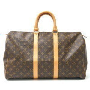 Louis Vuitton Keepall Boston Handbag Monogram Leather Brown